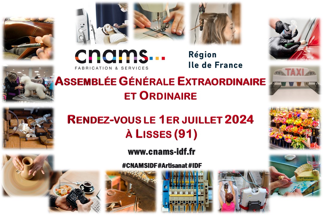 Assemblée Générale Extraordinaire et Ordinaire de la CNAMS Ile-de-France : Rendez-vous le 1er juillet 2024 à Lisses
